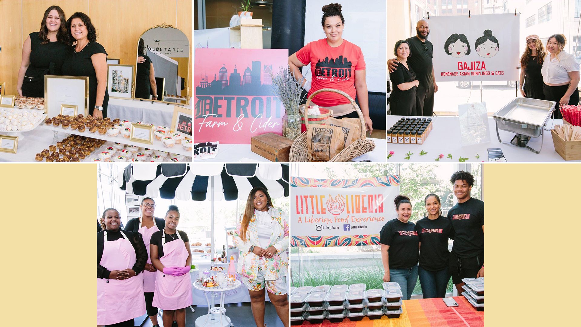 The five finalists are shown in a photo collage next to their branding.