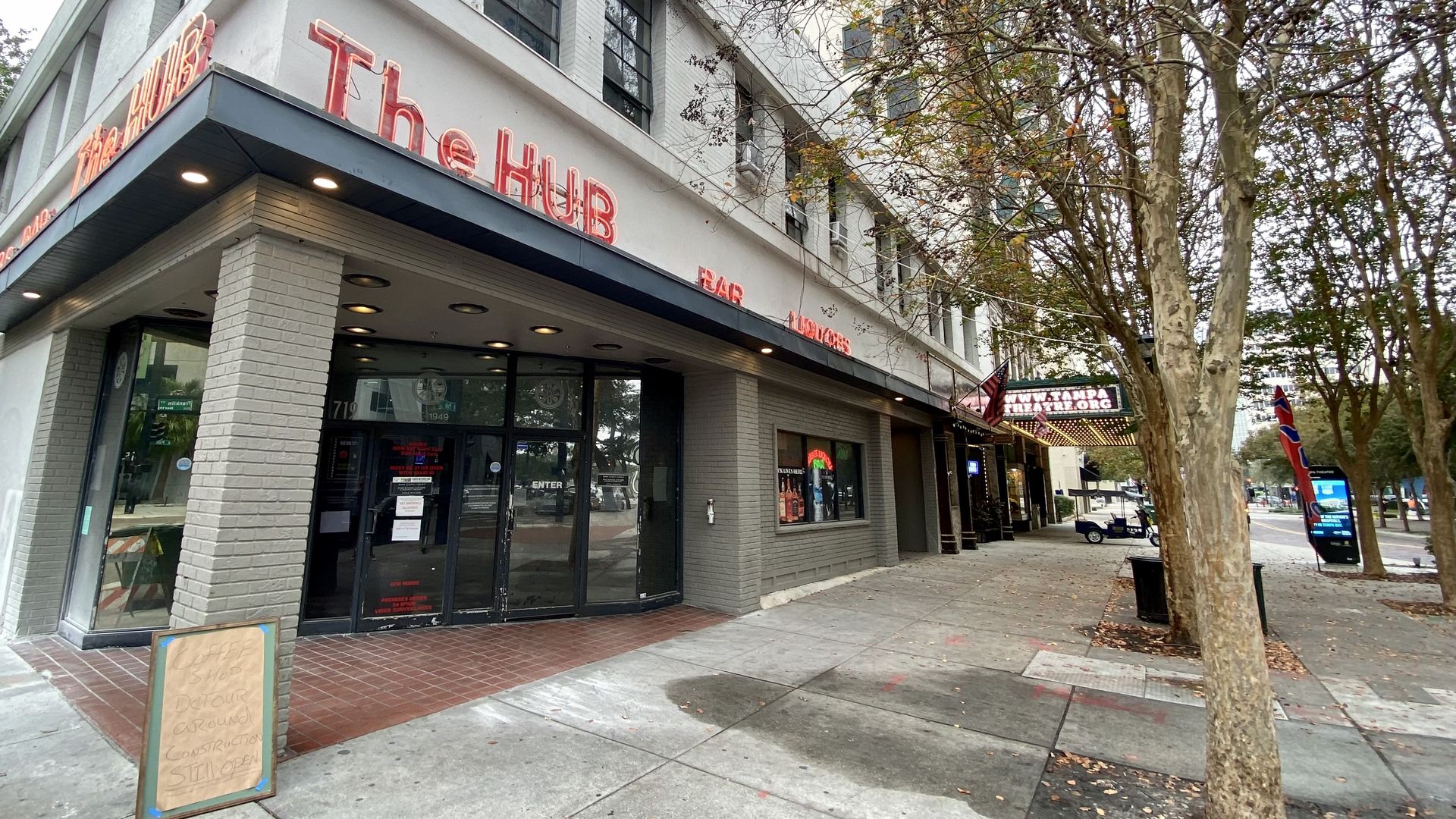 A photo of the exterior of The Hub, a bar in downtown Tampa.