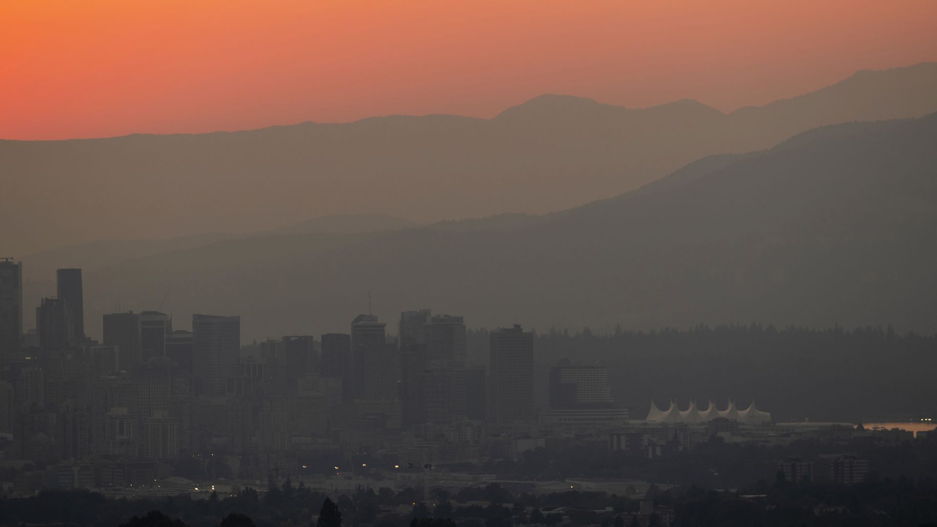 The downtown Vancouver skyline