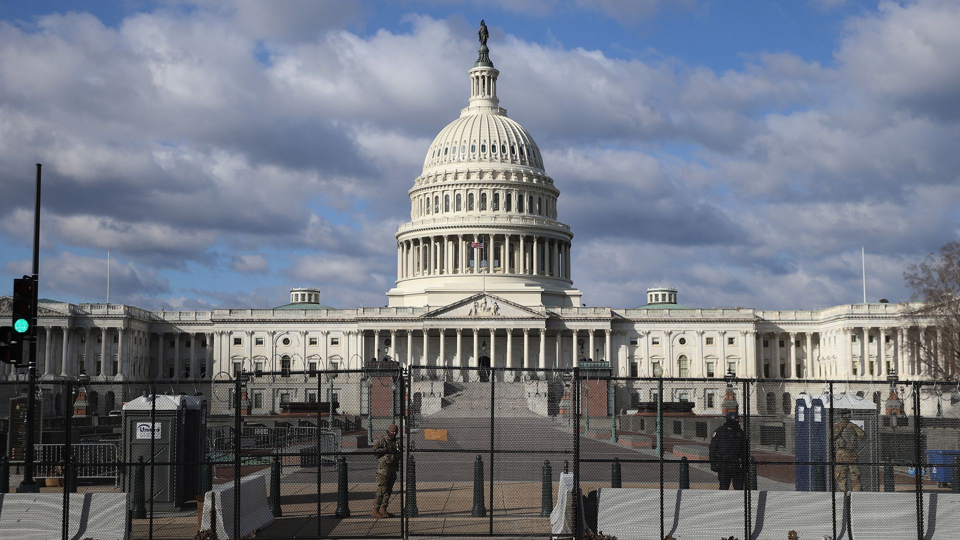 Capitol surrounded by fencing