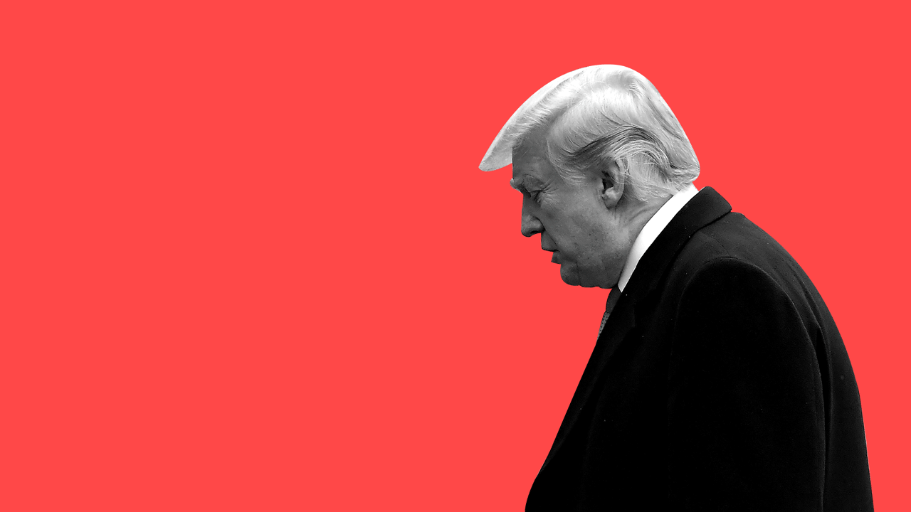 Illustration of Trump slumping