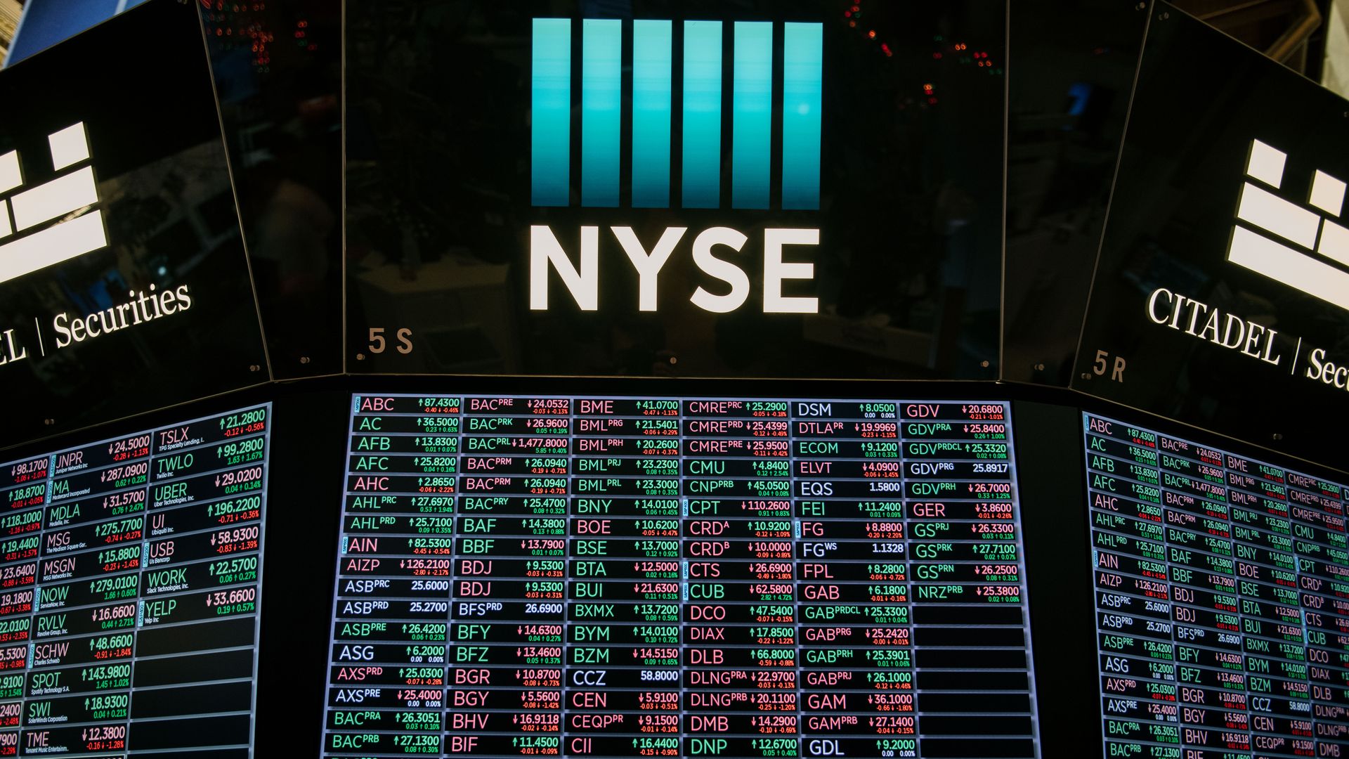 Photo inside the New York Stock Exchange.