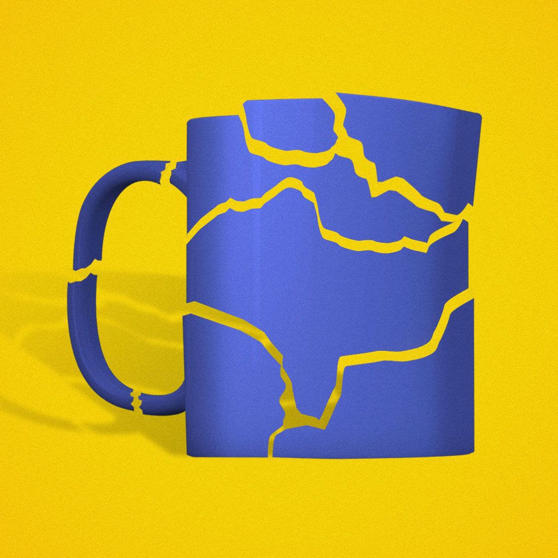 An illustration of a broken coffee mug