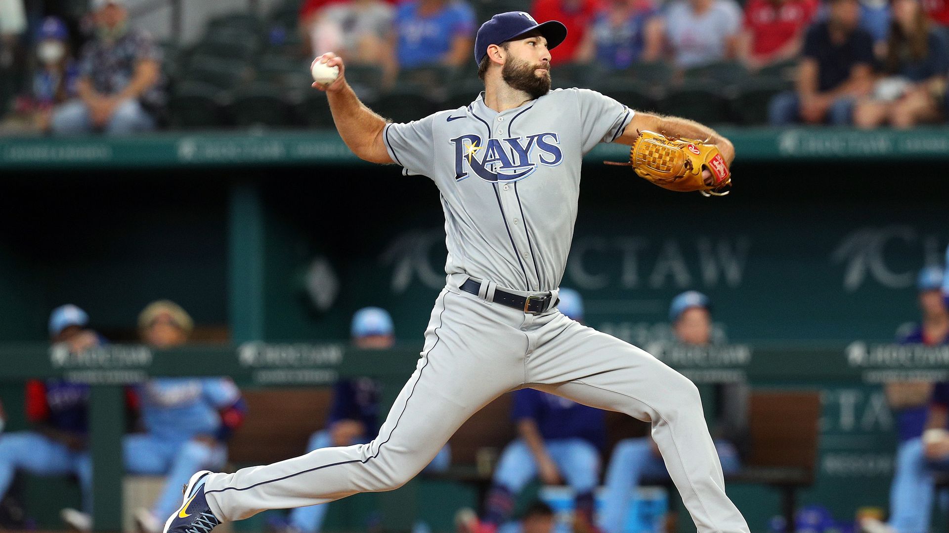 Michael Wacha #52 of the Tampa Bay Rays pitches