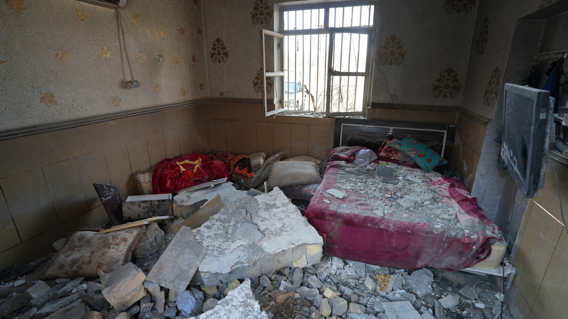 A view of damage inside a building is seen in the aftermath of an alleged U.S. strike on a wedding party, on September 2, 2026 in Kuhestak, Sirik County, Iran. (Photo by Morteza Akhondi/Getty Images)