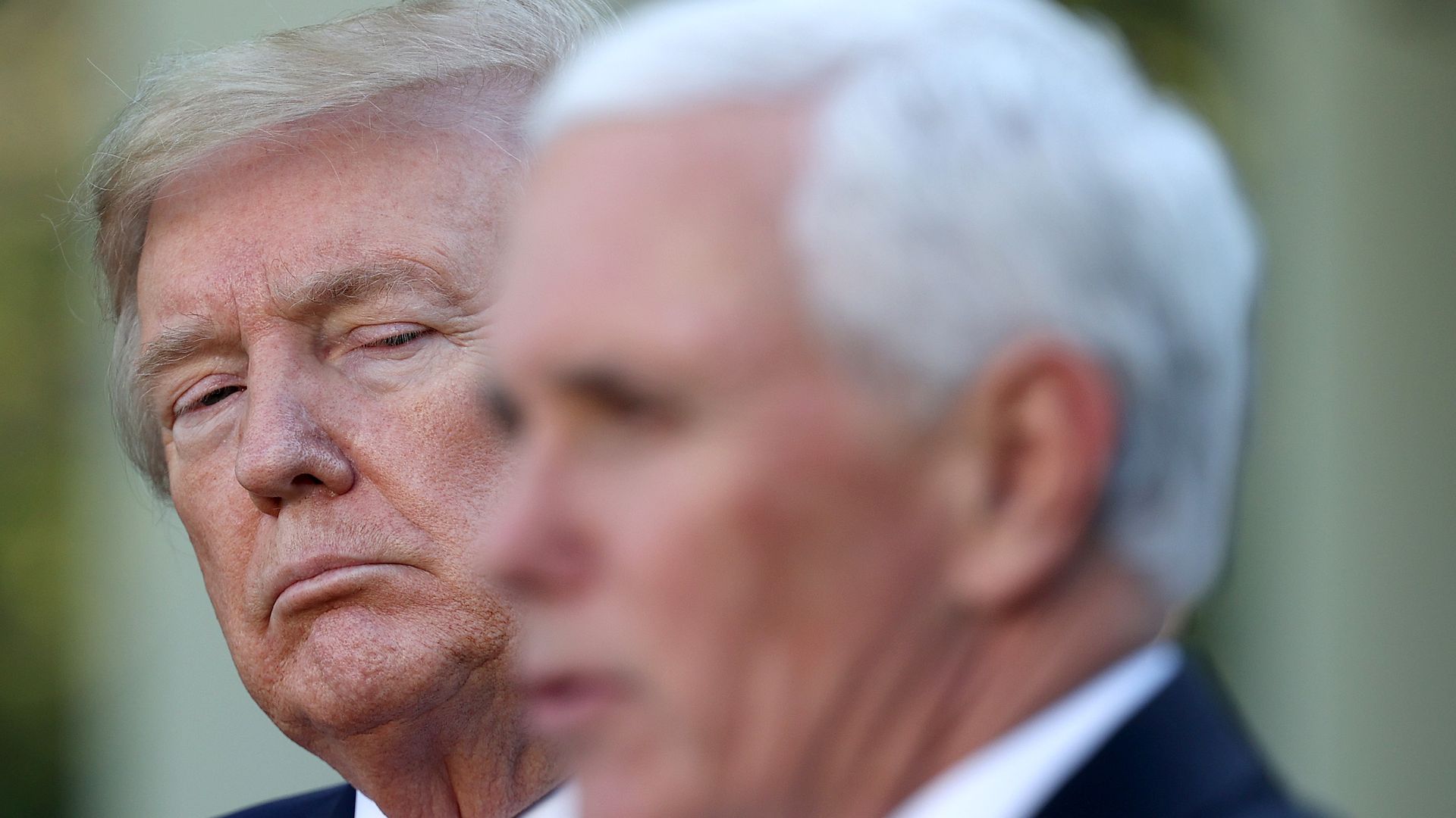 Picture of Trump looking at Pence