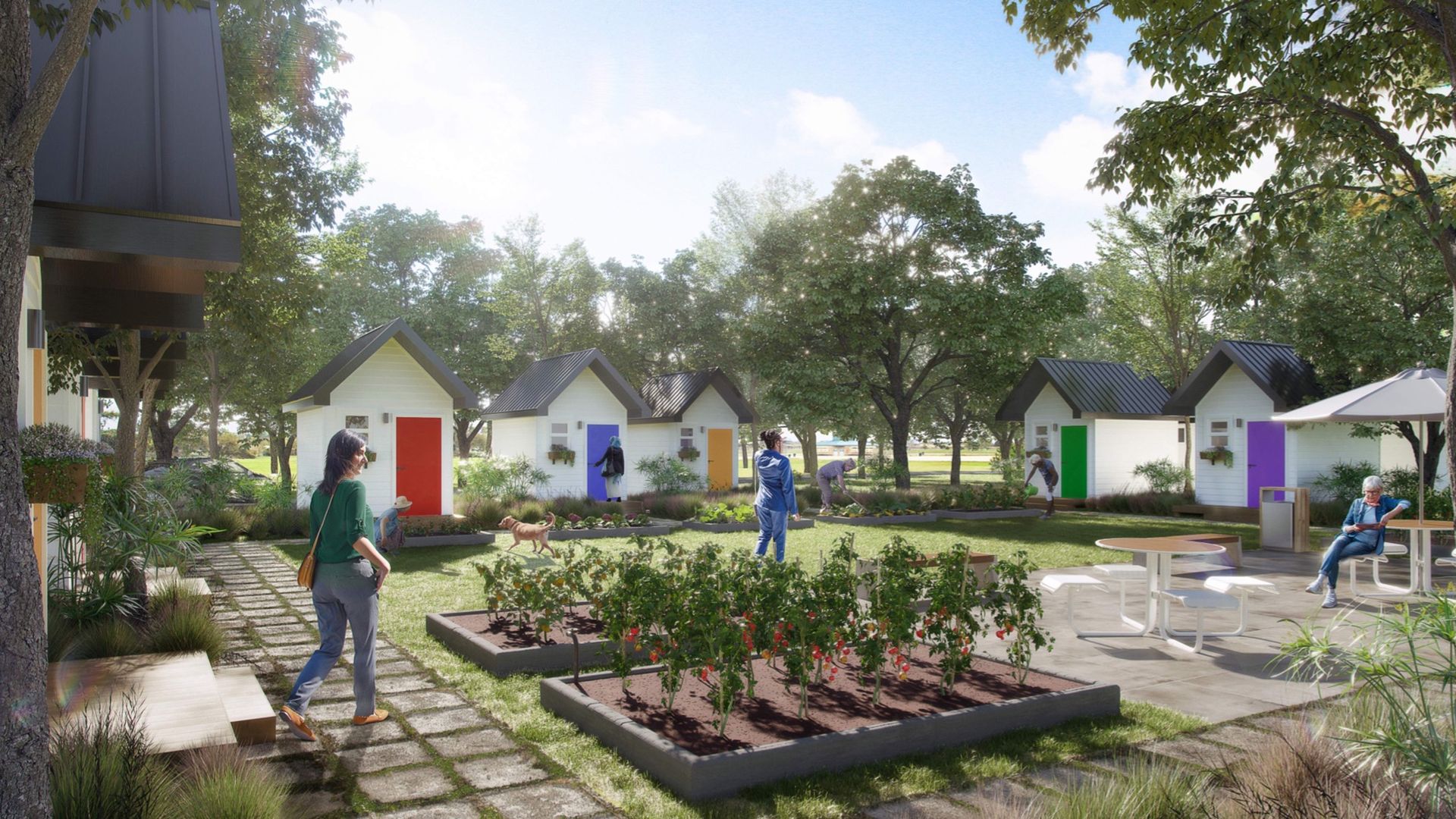 A rendering of Sanctuary Village’s tiny house community proposed for Northeast Philly.