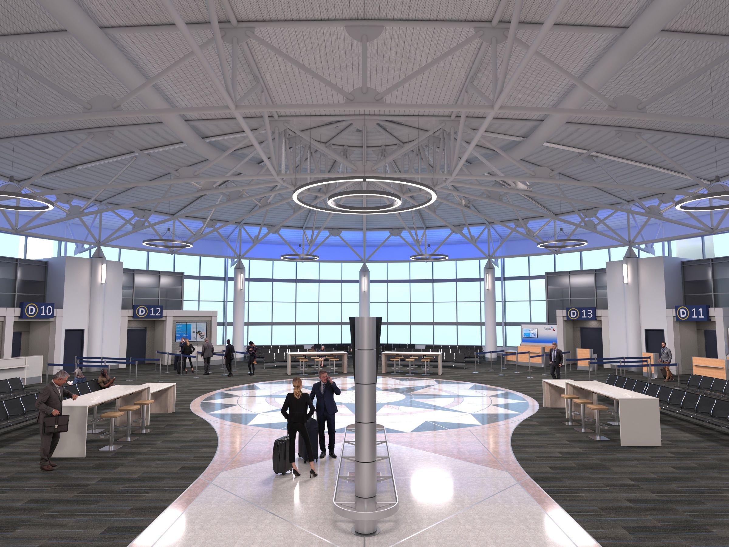 Charlotte Douglas International Airport rendering for Concourse D upgrades. Rendering: Courtesy of Charlotte Douglas International Airport