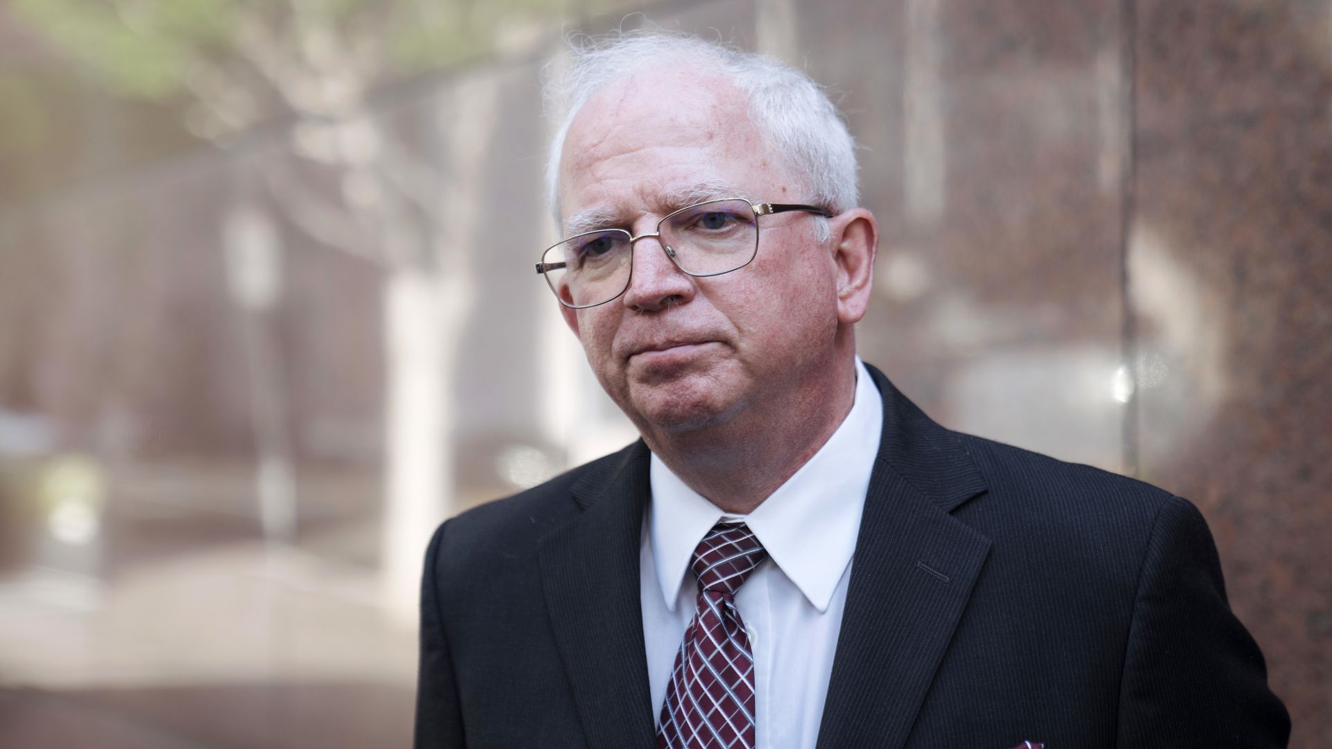John Eastman, former lawyer to Donald Trump, speaks to members of the media after leaving the State Bar Court of California in Los Angeles, California, US, on Tuesday, June 20, 2023.