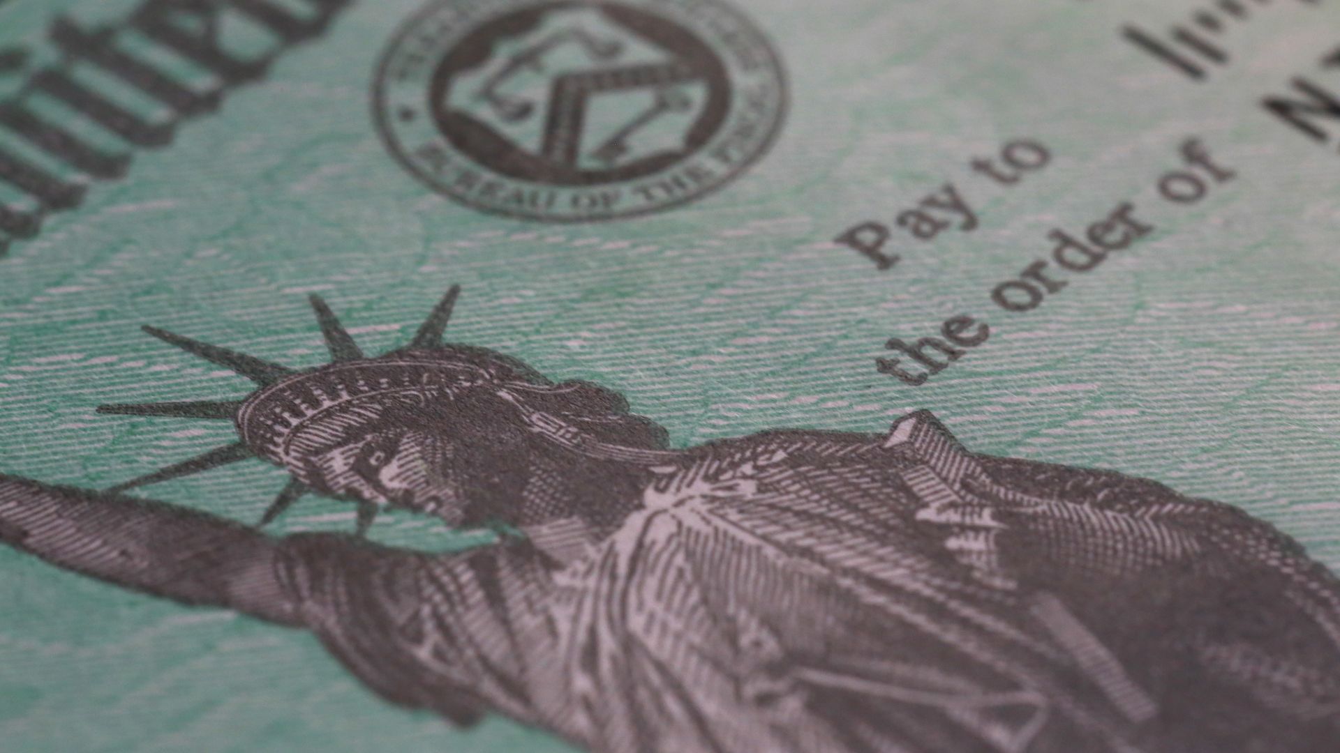 A US Treasury federal tax return check.