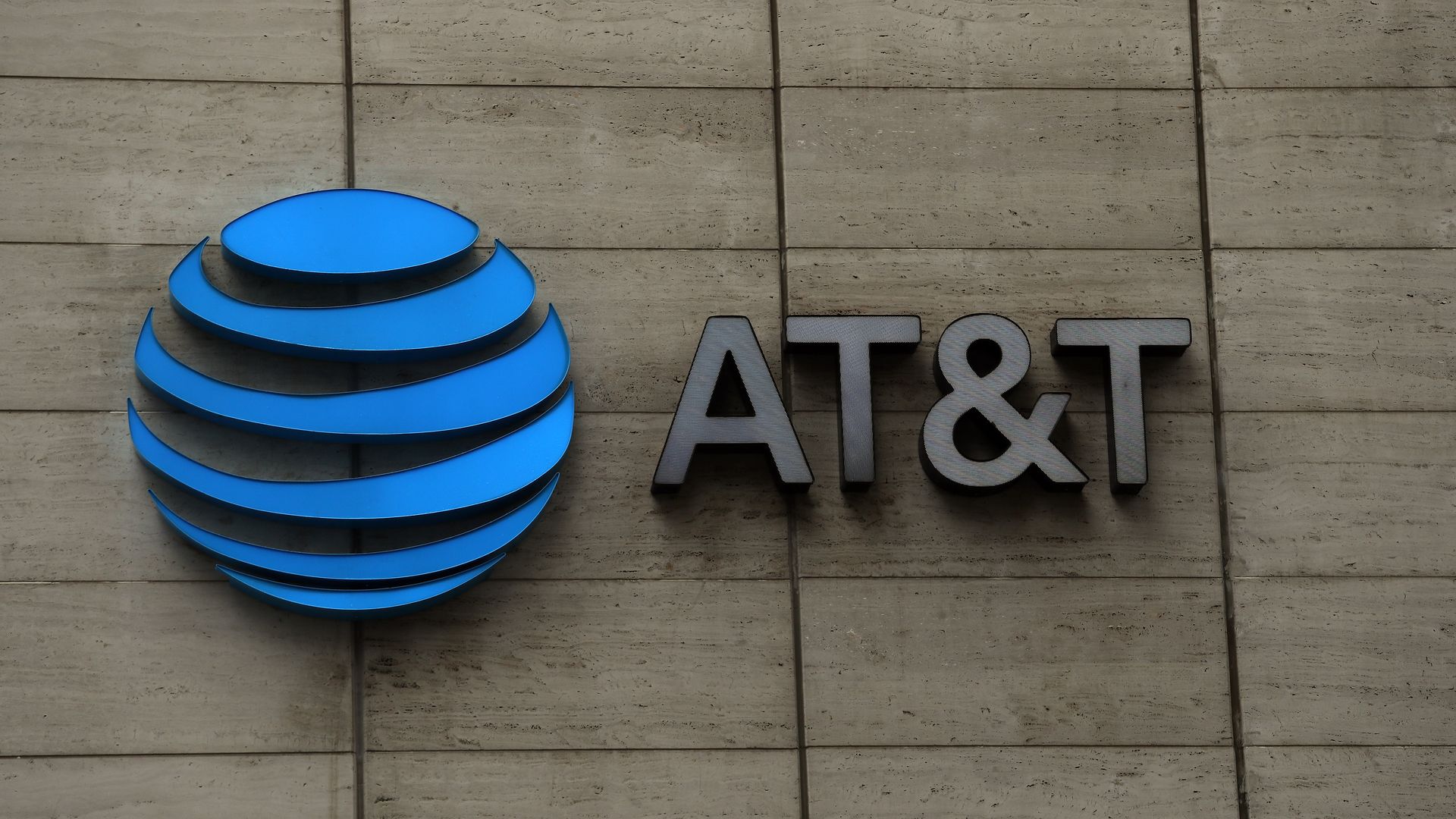 The AT&T logo on the side of a building