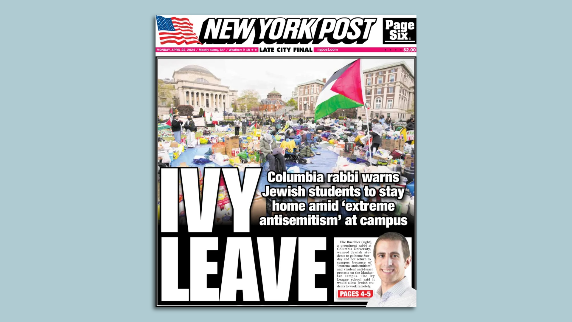 Today's NY Post cover