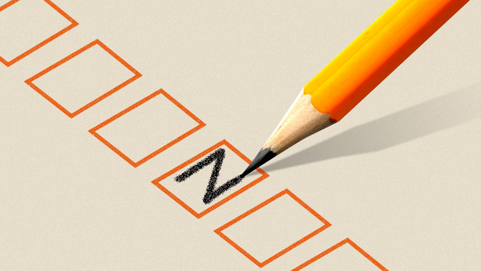 Illustration of a pencil checking a box with a z instead of an x.