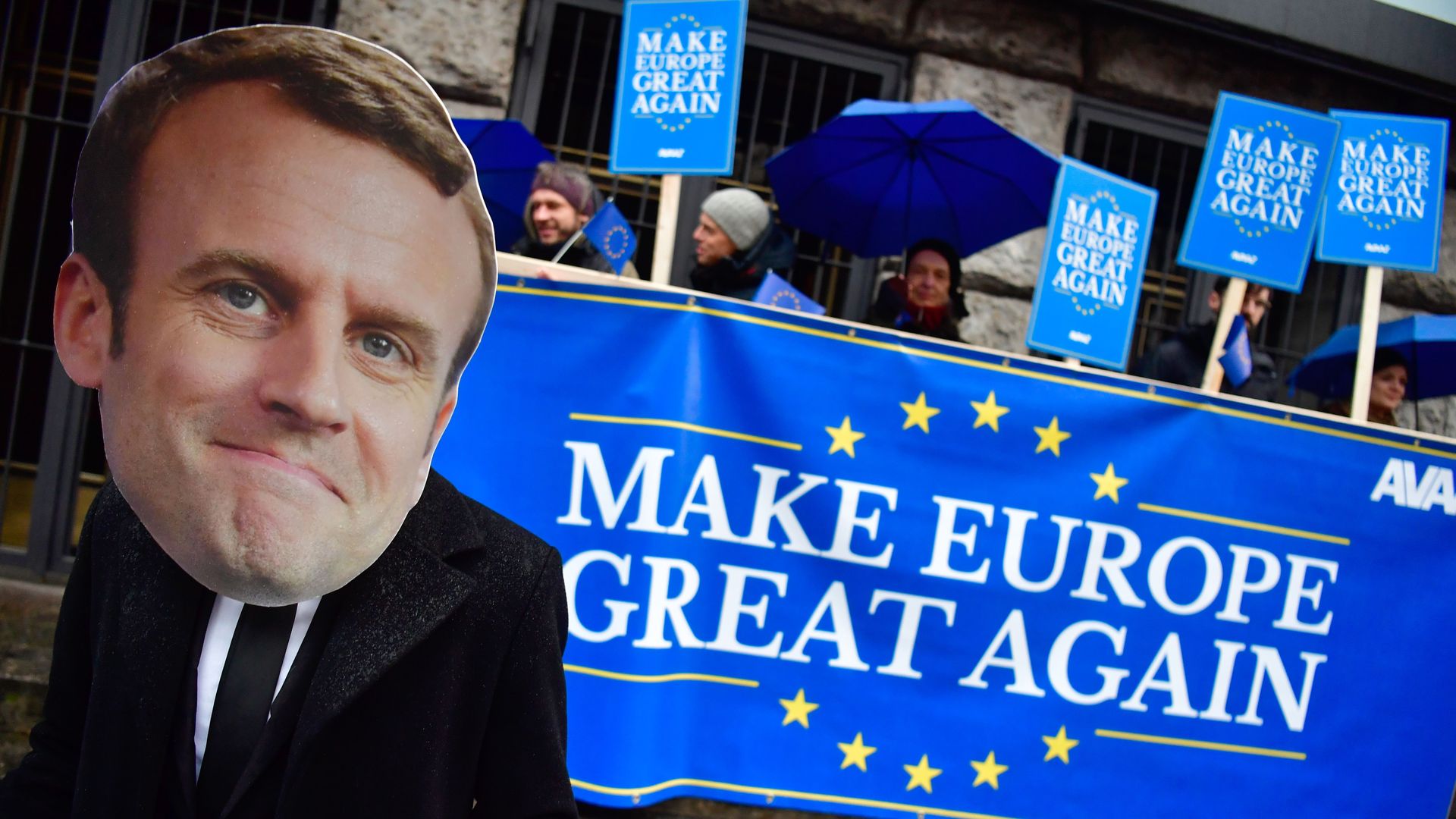This is a mask of Macron