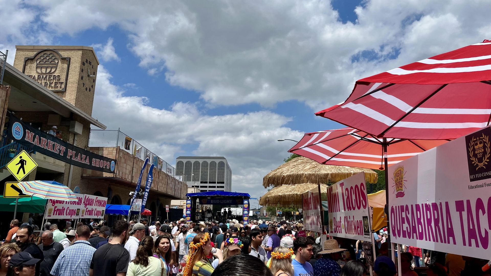 A crowd of heads during the free Fiesta event at Market Square in 2023.