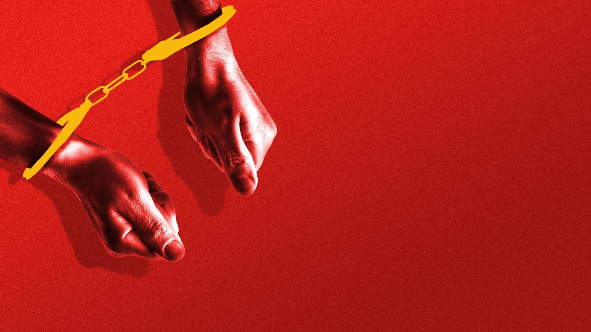 Hands in handcuffs