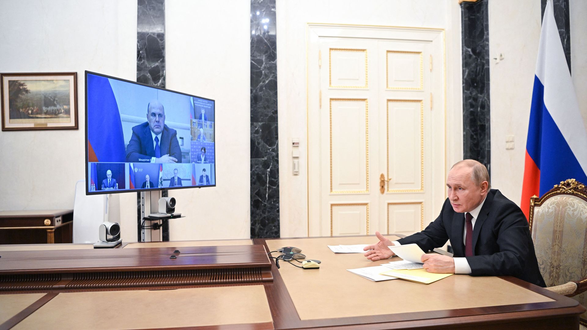 Russia's President Vladimir Putin during a meeting in Moscow on Feb. 17.