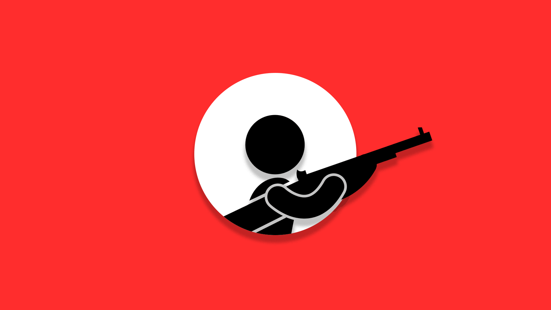 Illustration of a generic social media avatar turning into an avatar holding a gun 