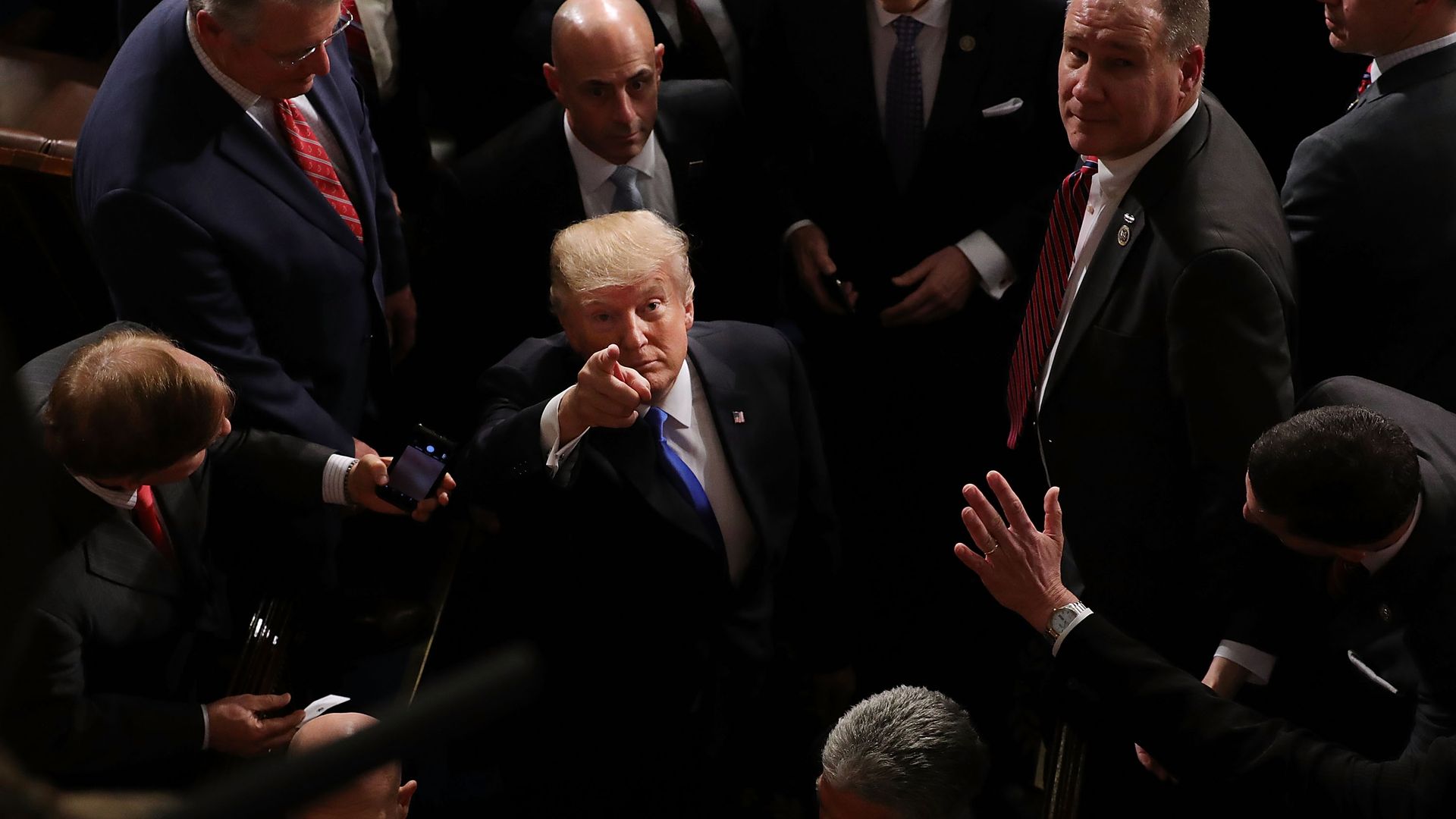 President Donald Trump after his State of the Union address. 