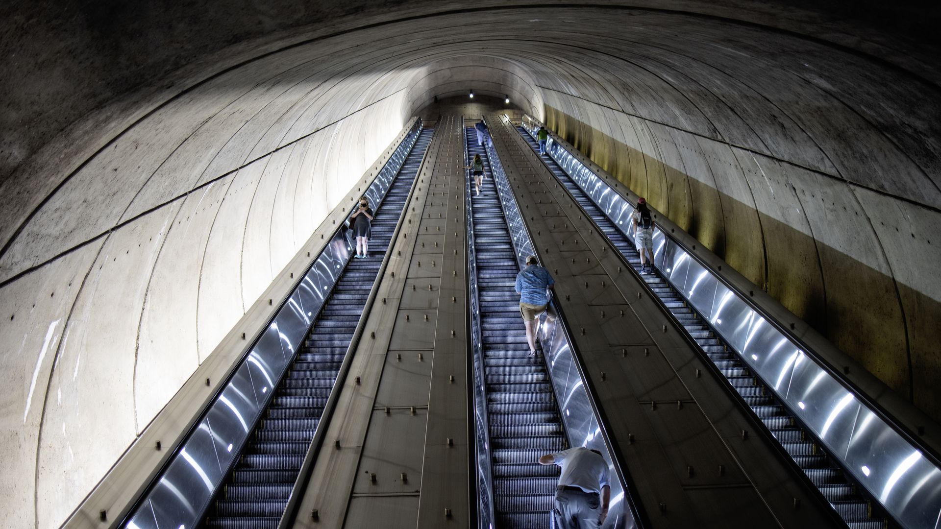 A Metrorail station escalator