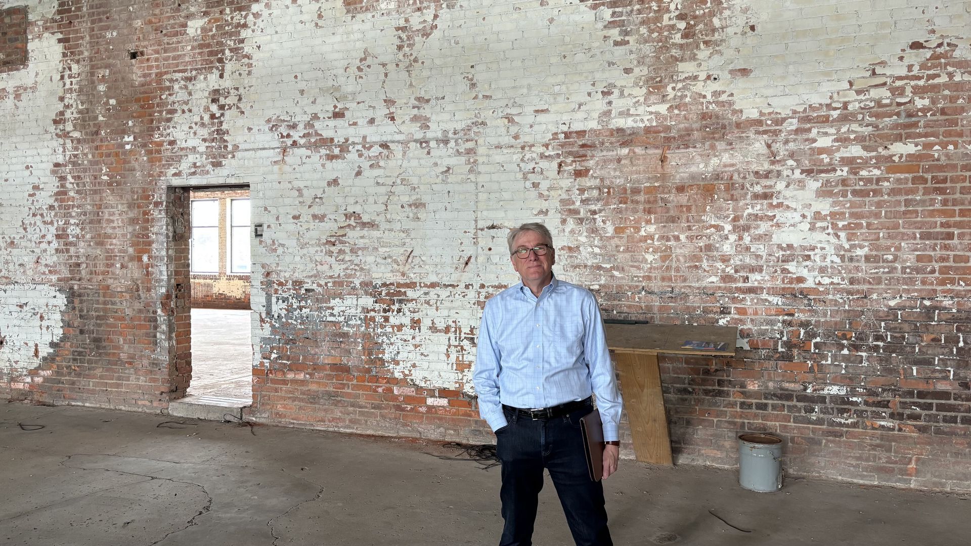 Detroit PBS president and CEO Rich Homberg in the station's future headquarters. 