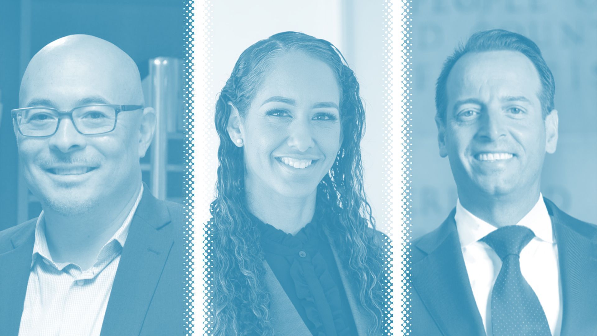 Photo illustration of John Hamasaki, Brooke Jenkins and Joe Alioto Veronese.