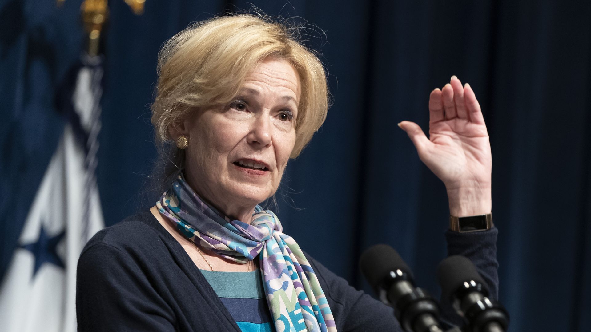 Deborah Birx speaks after a White House Coronavirus Task Force briefing at the Department of Health and Human Services on June 26