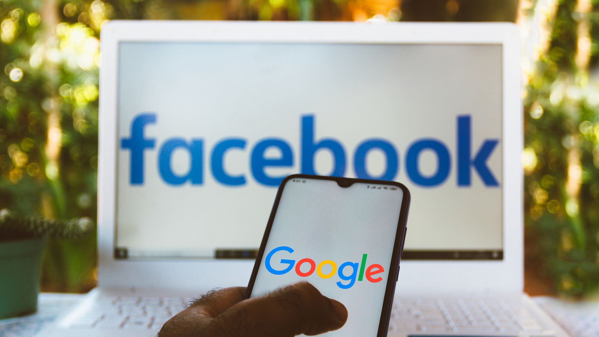 Facebook and Google logos