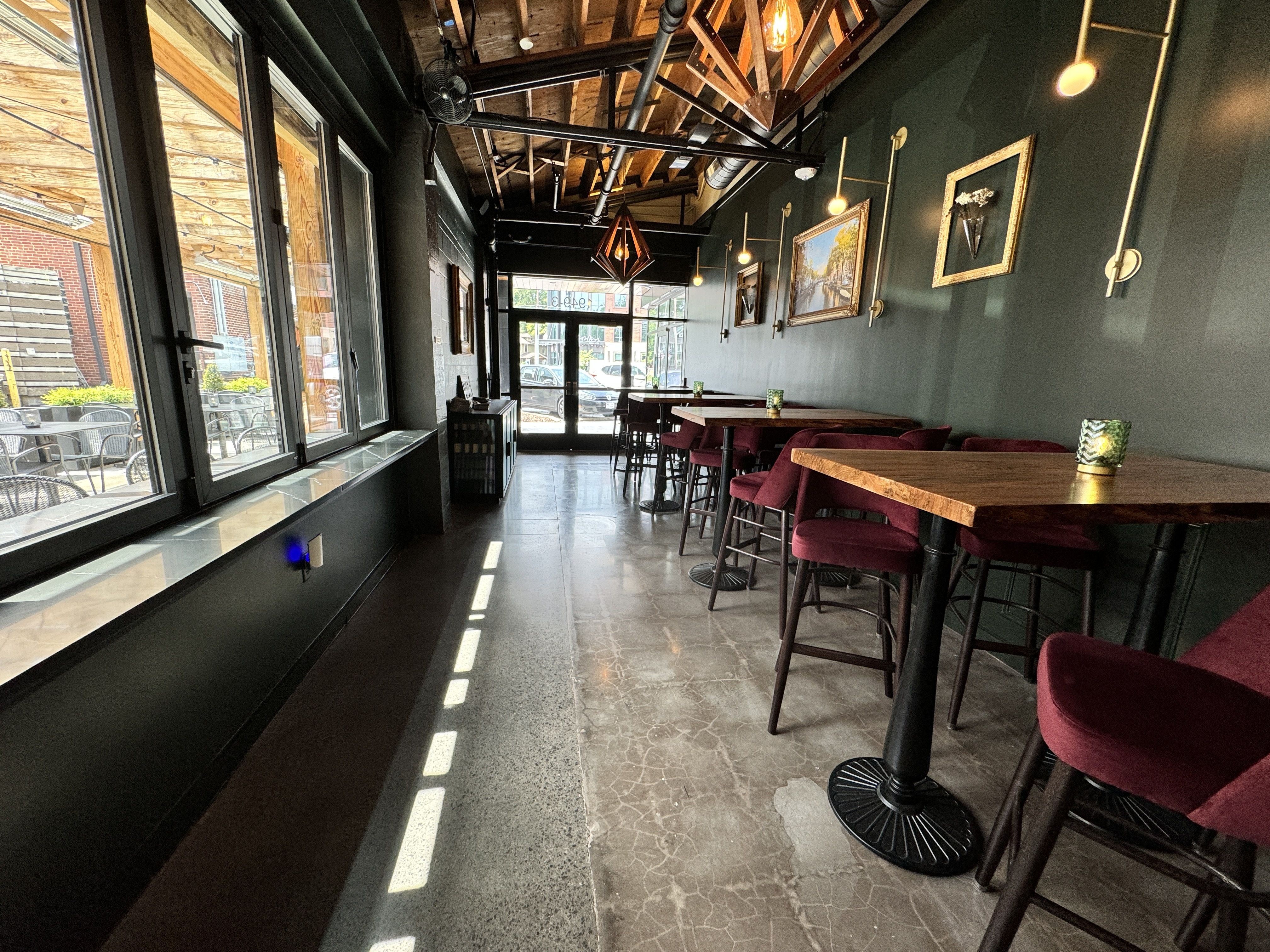 hallway with seating