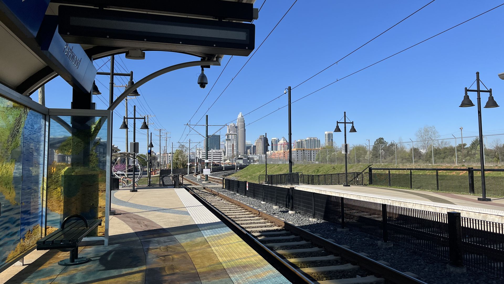 Skyline view from the light rail station