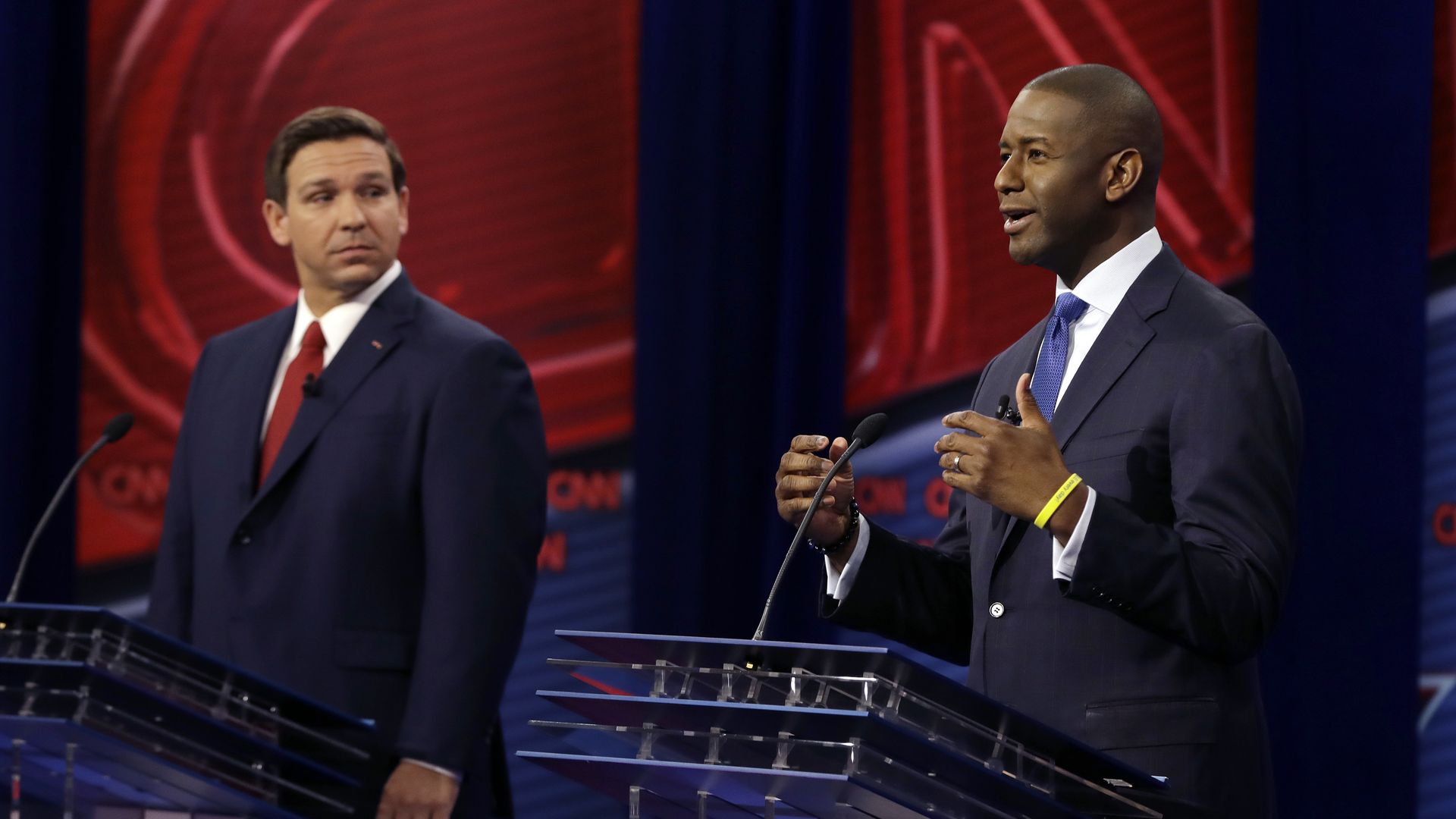 Ron Desantis debating Andrew Gillum