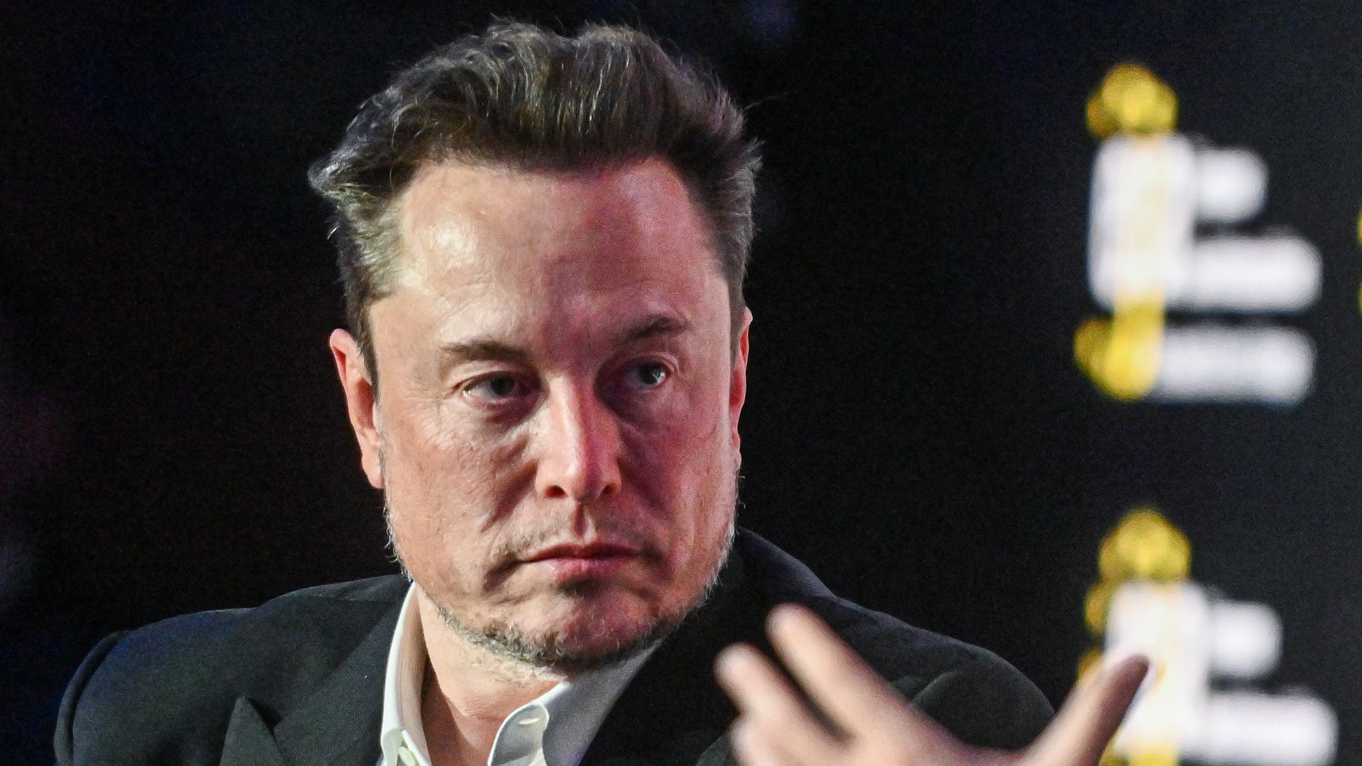 SpaceX, X (formerly known as Twitter), and Tesla CEO Elon Musk speaks during live interview with Ben Shapiro at the symposium on fighting antisemitism on January 22, 2024 in Krakow, Poland. 