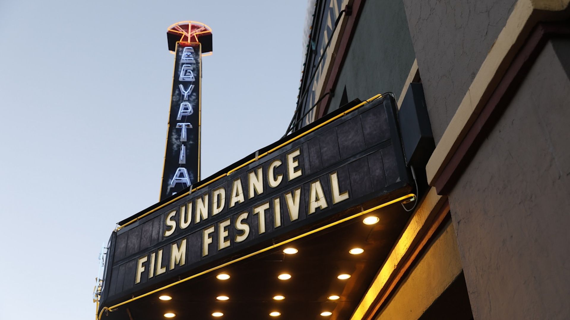 Theater marquis reads "Sundance Film Festival"
