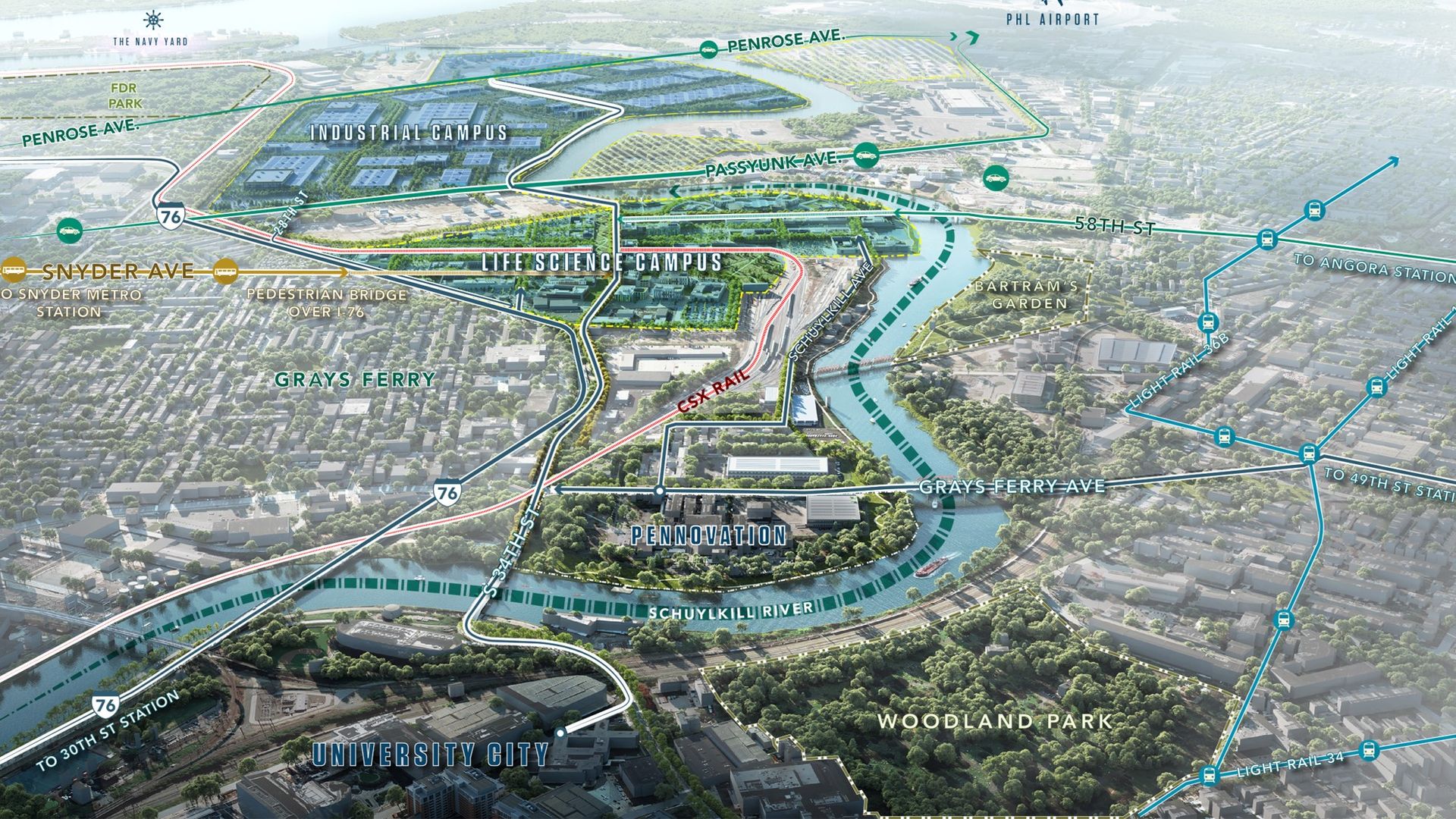 A rendering of Hilco's development project for South Philadelphia