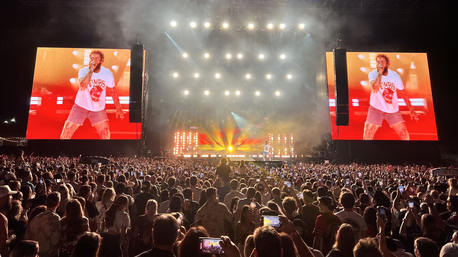 Post Malone performs onstage at the inaugural Lovin' Life Music Festival. 