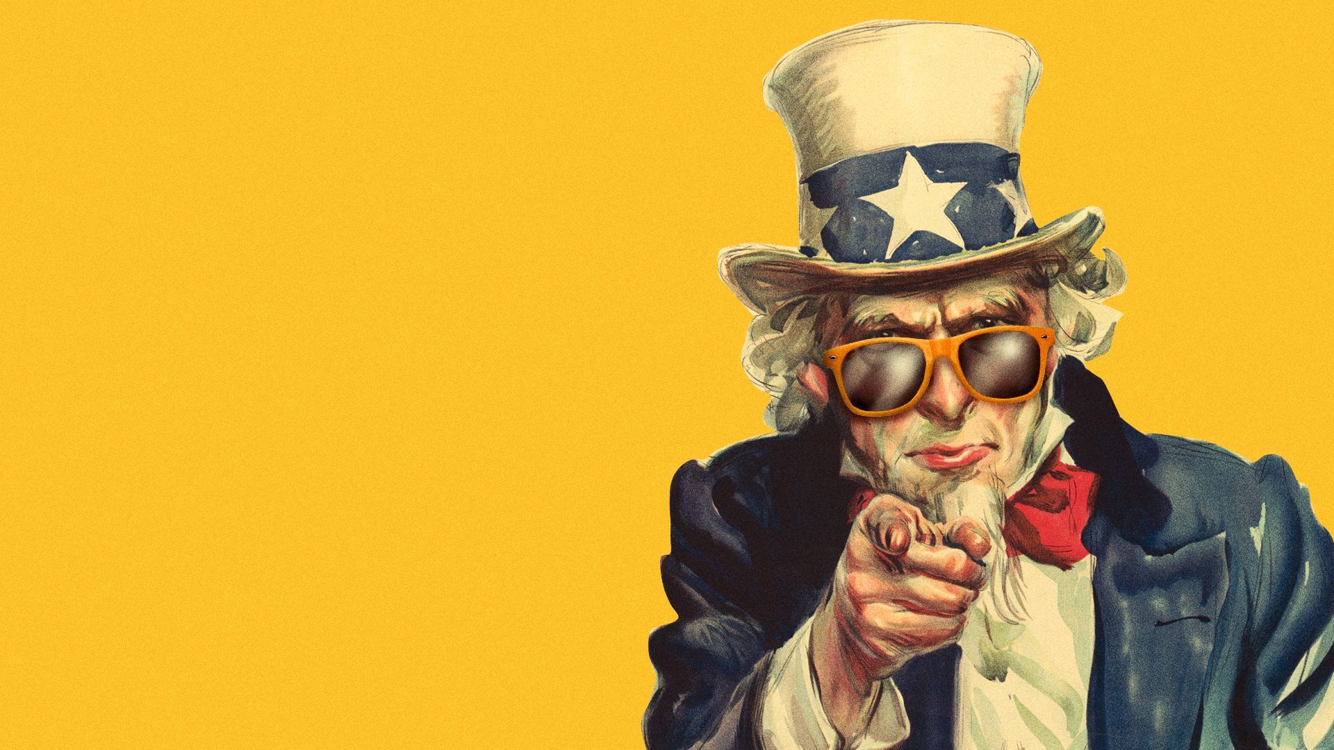 Photo illustration of Uncle Sam wearing sunglasses.