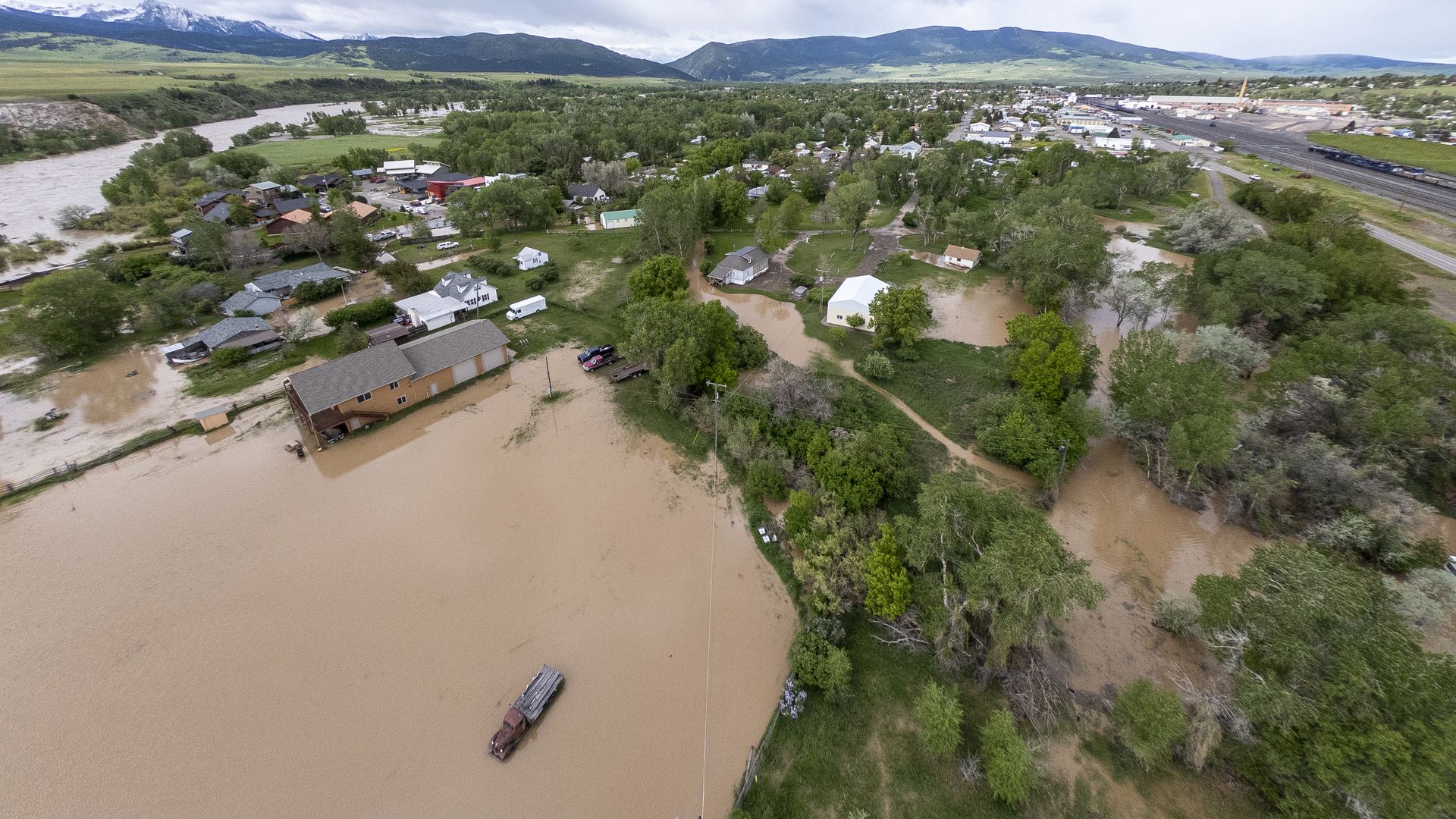 The Yellowstone River hit has a historic high flow from rain.