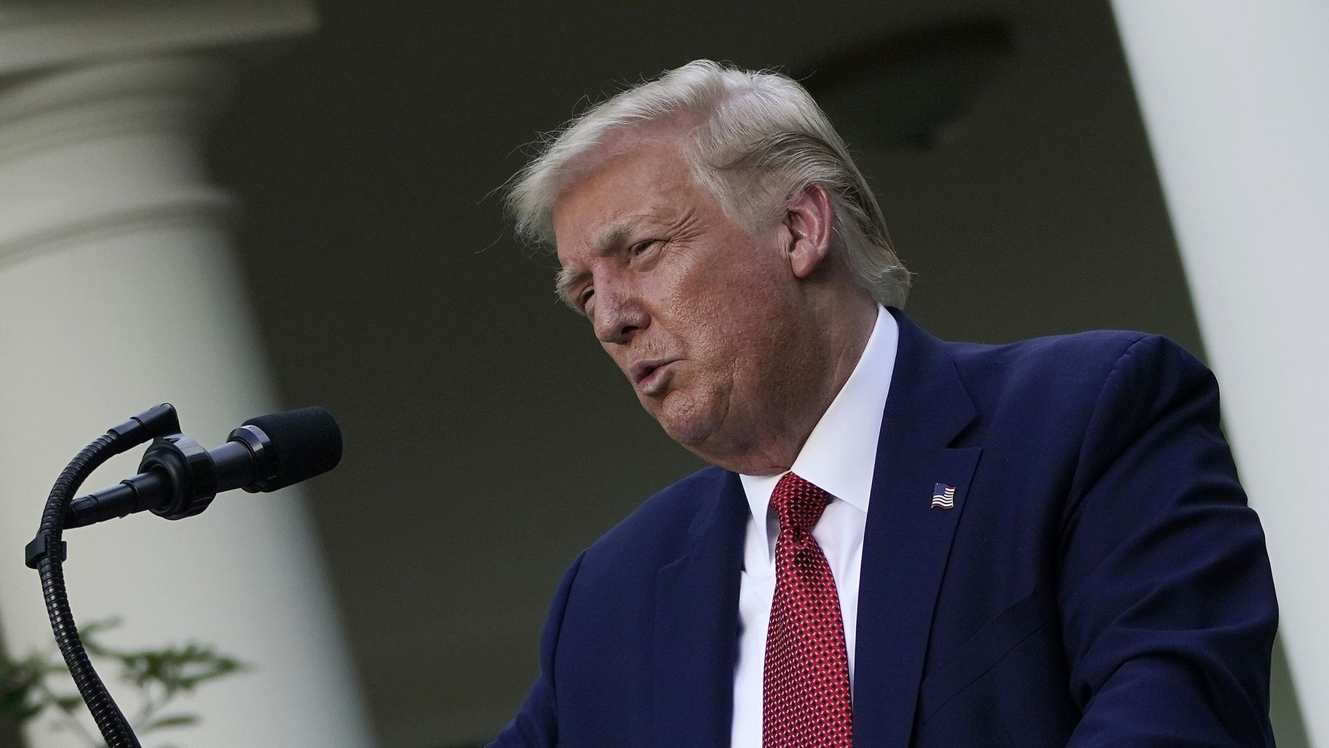 Donald Trump in the Rose Garden on July 14.