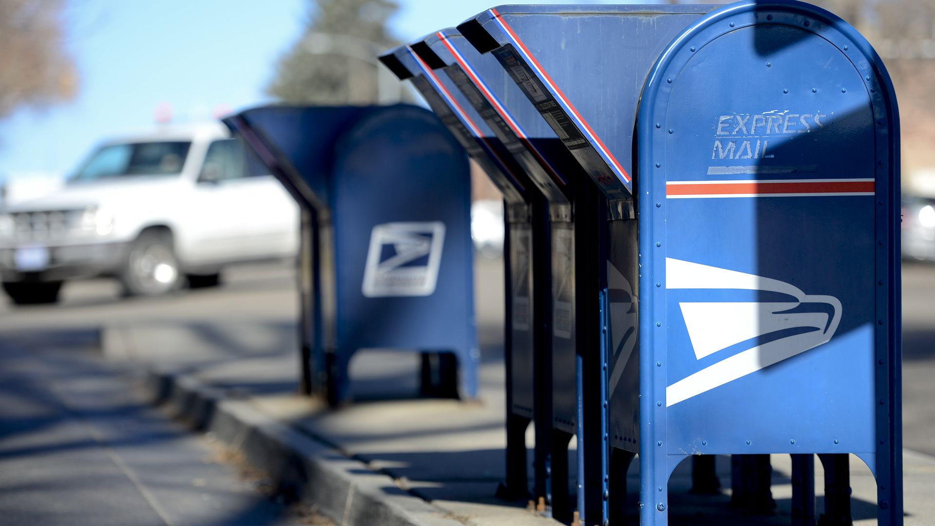 USPS mail boxes in Longmont, Colorado.