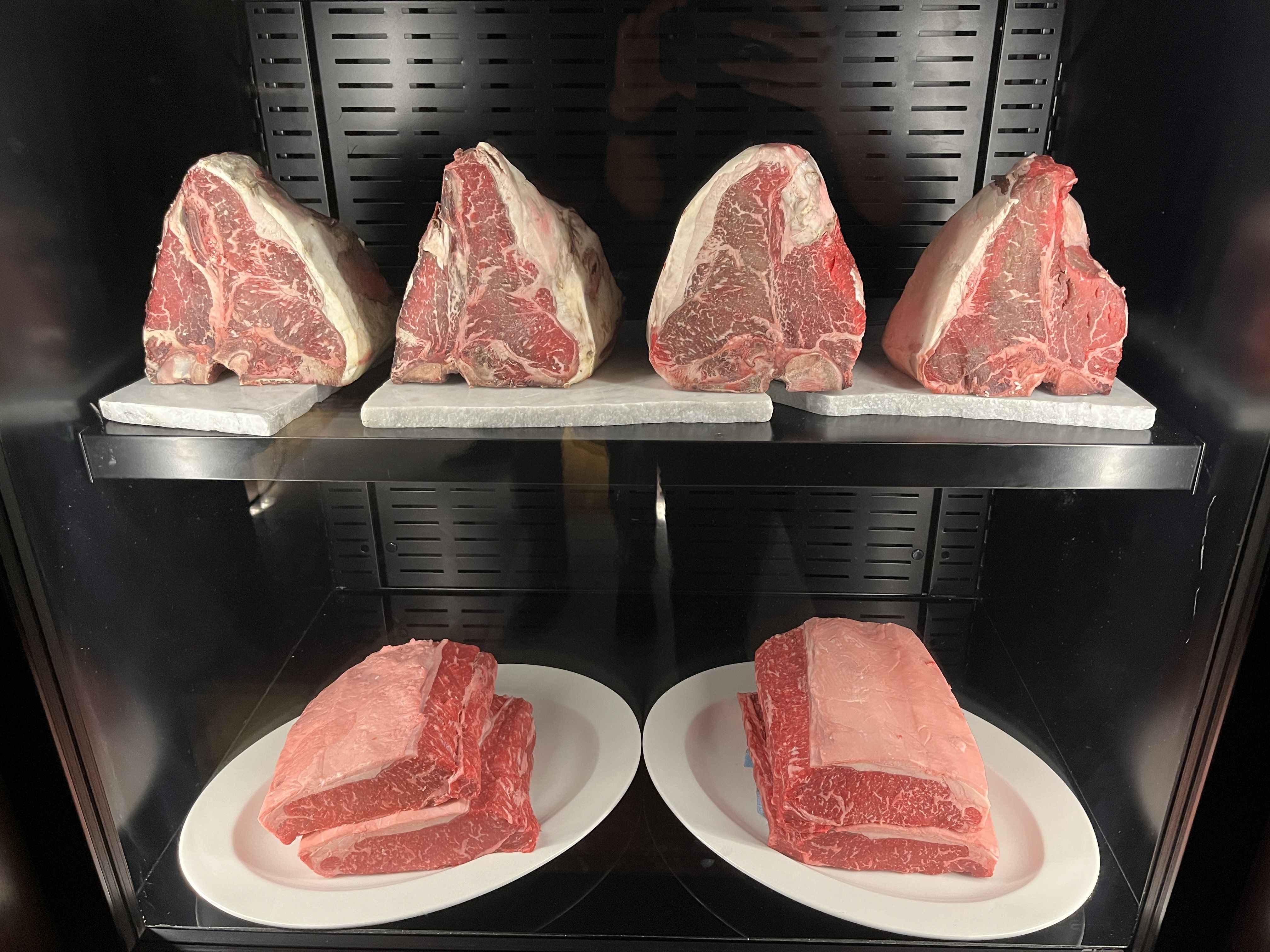 Photo of a case of steaks 