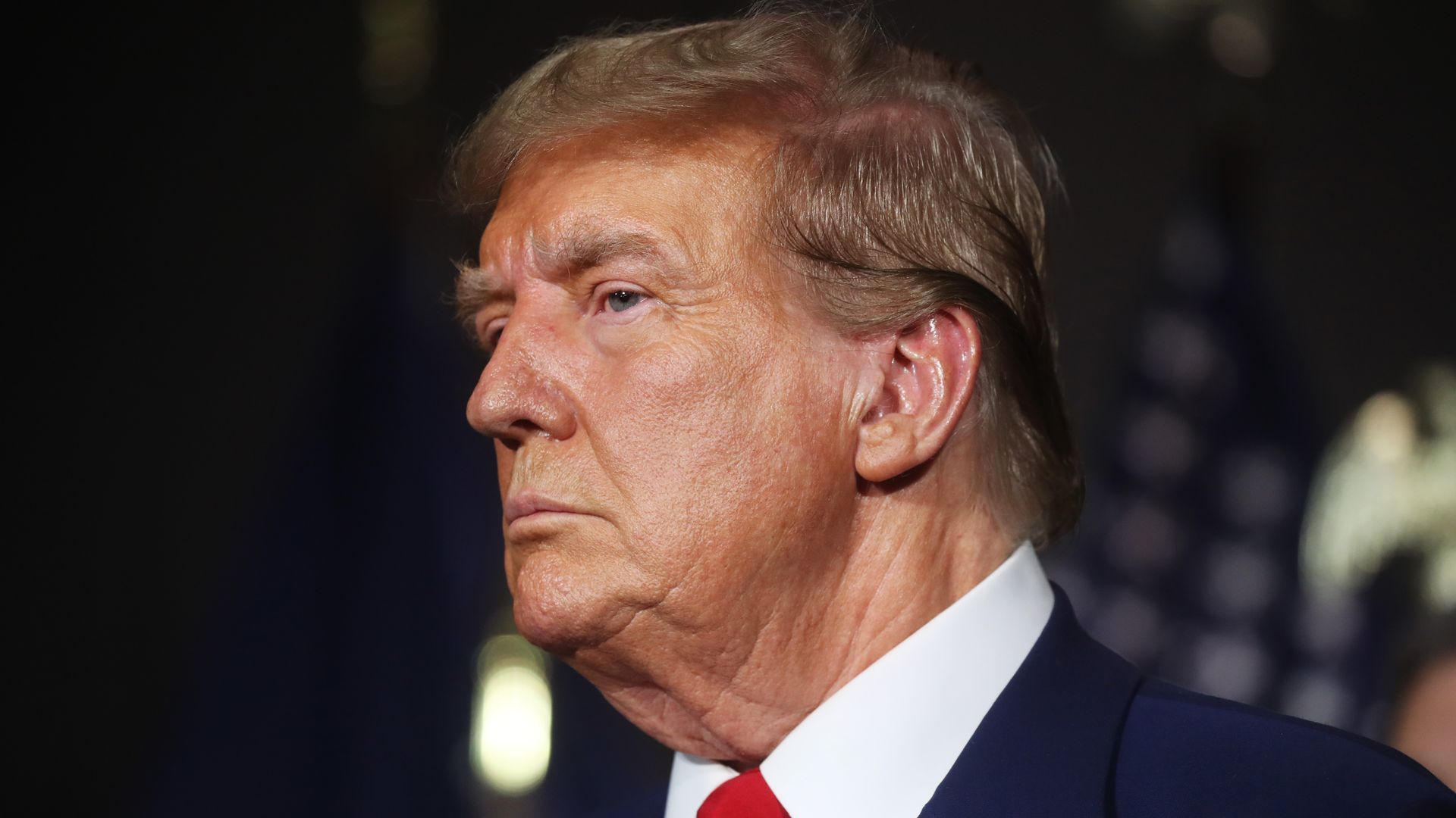 Up-close image of Former President Trump 