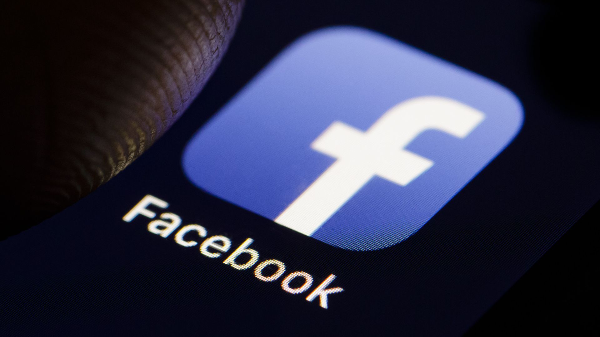 Facebook mobile app icon seen on a phone screen