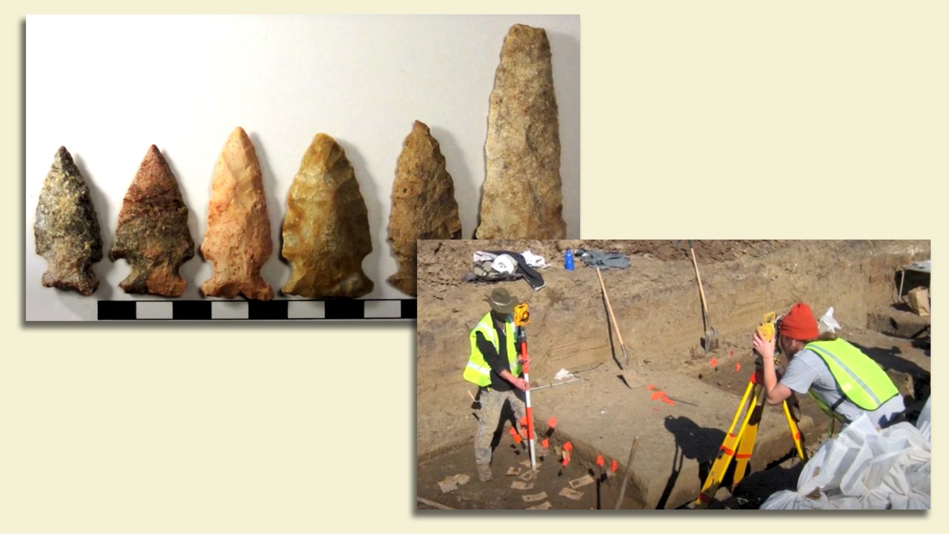 A photo of artifacts discovered in Des Moines in 2010.