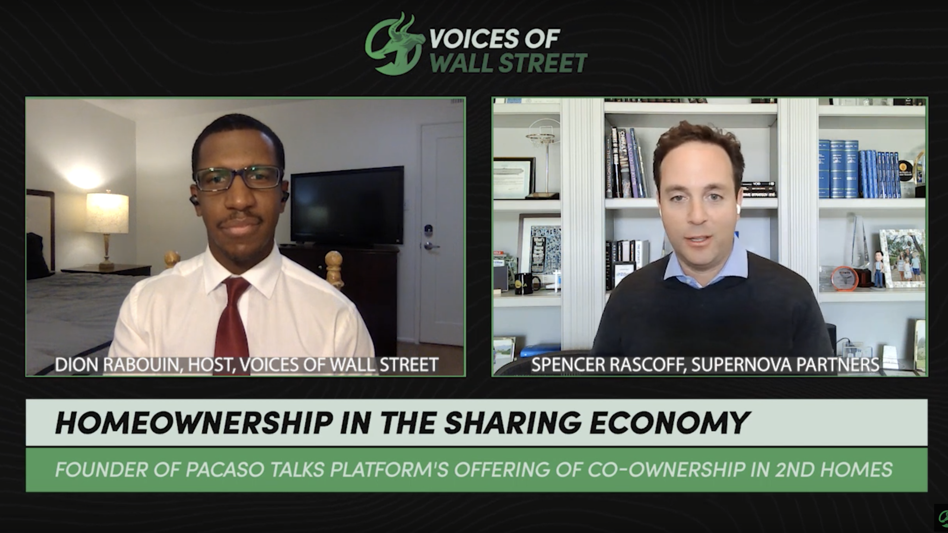 A screenshot of a video interview with Spencer Rascoff.