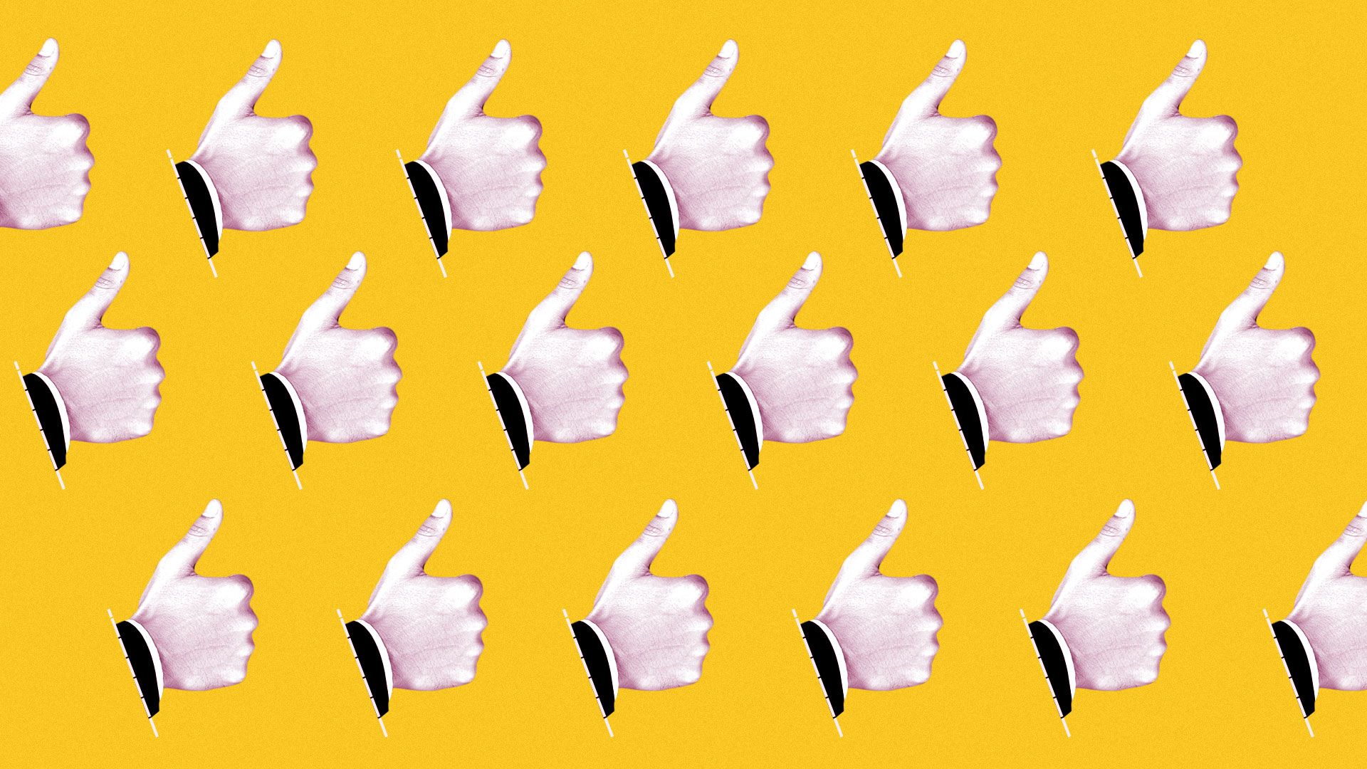 Illustration of thumbs up pattern.