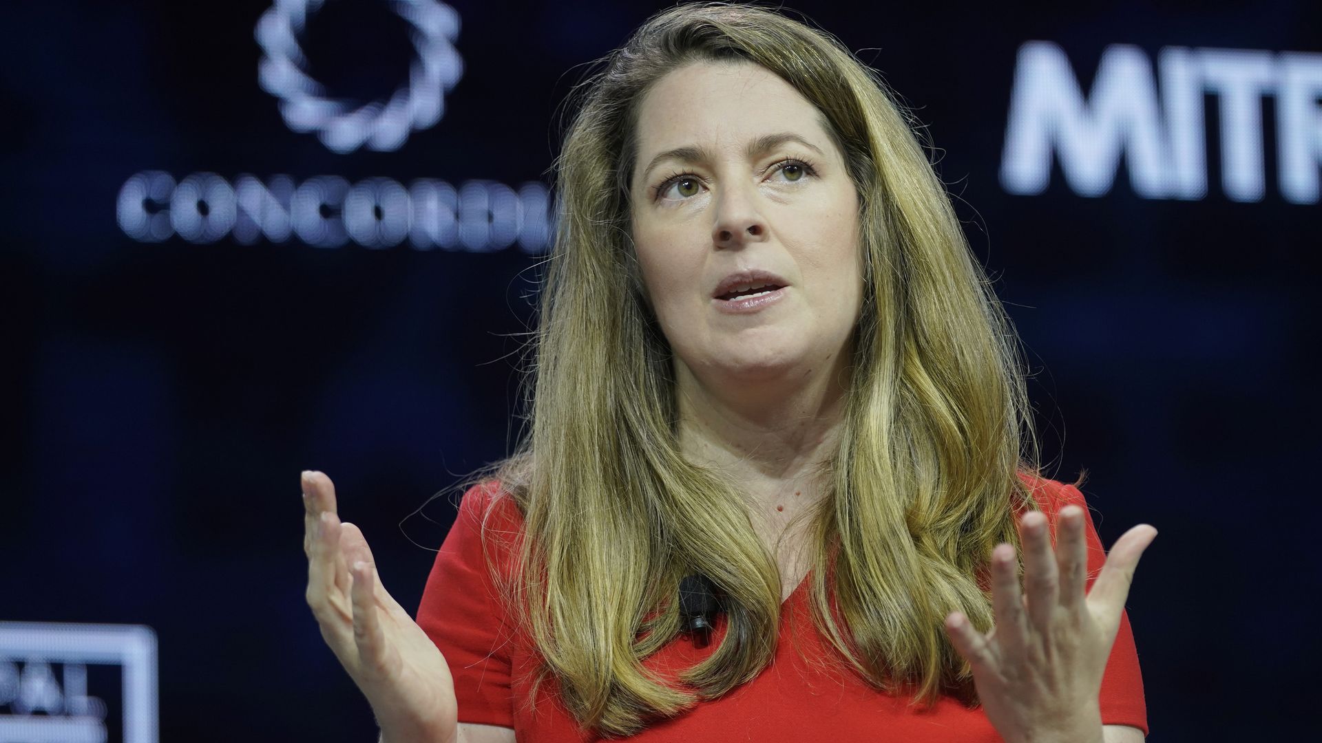 Photo of Diane Rinaldo speaking while gesturing with hands