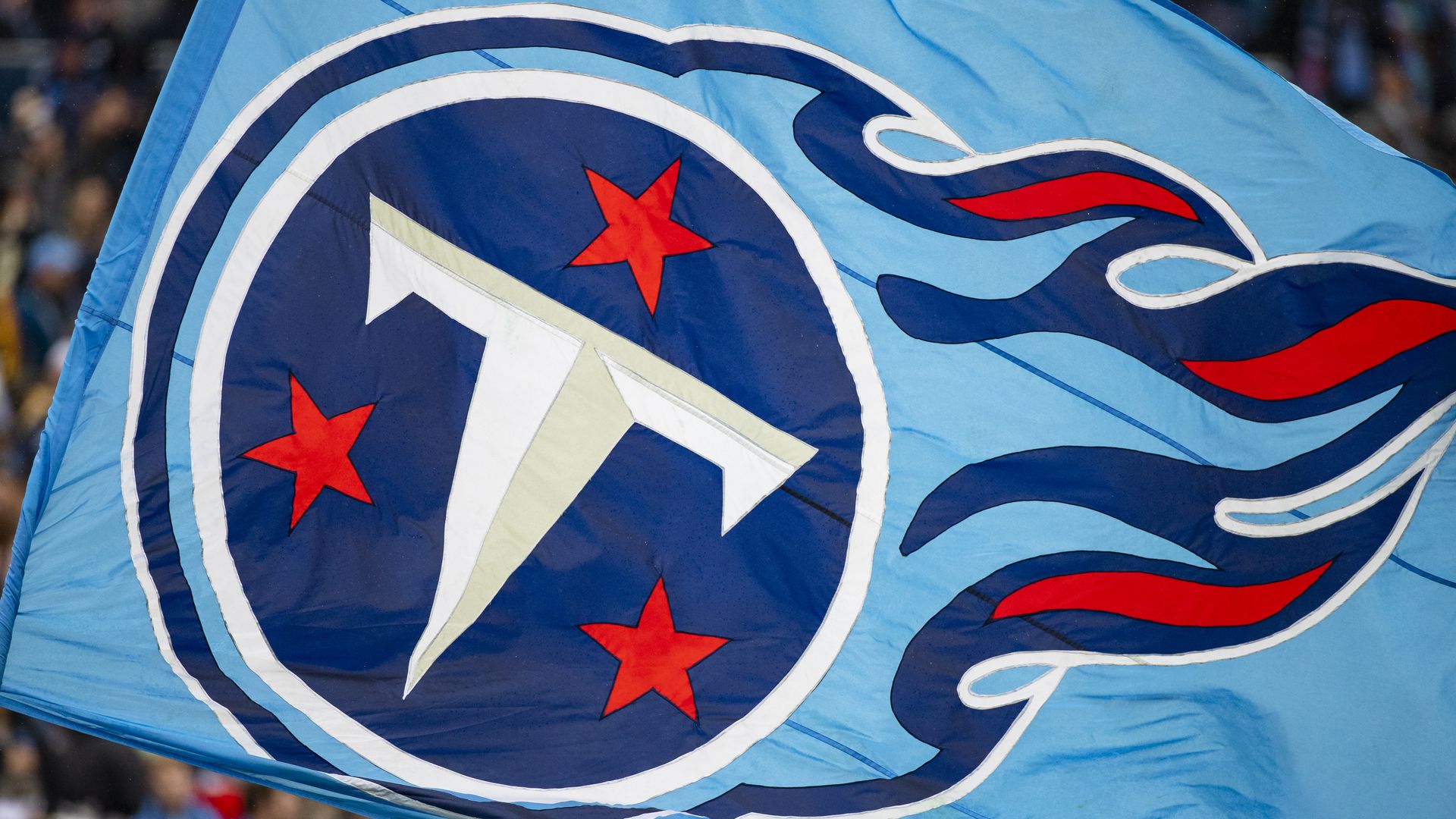 A flag with the Titans logo