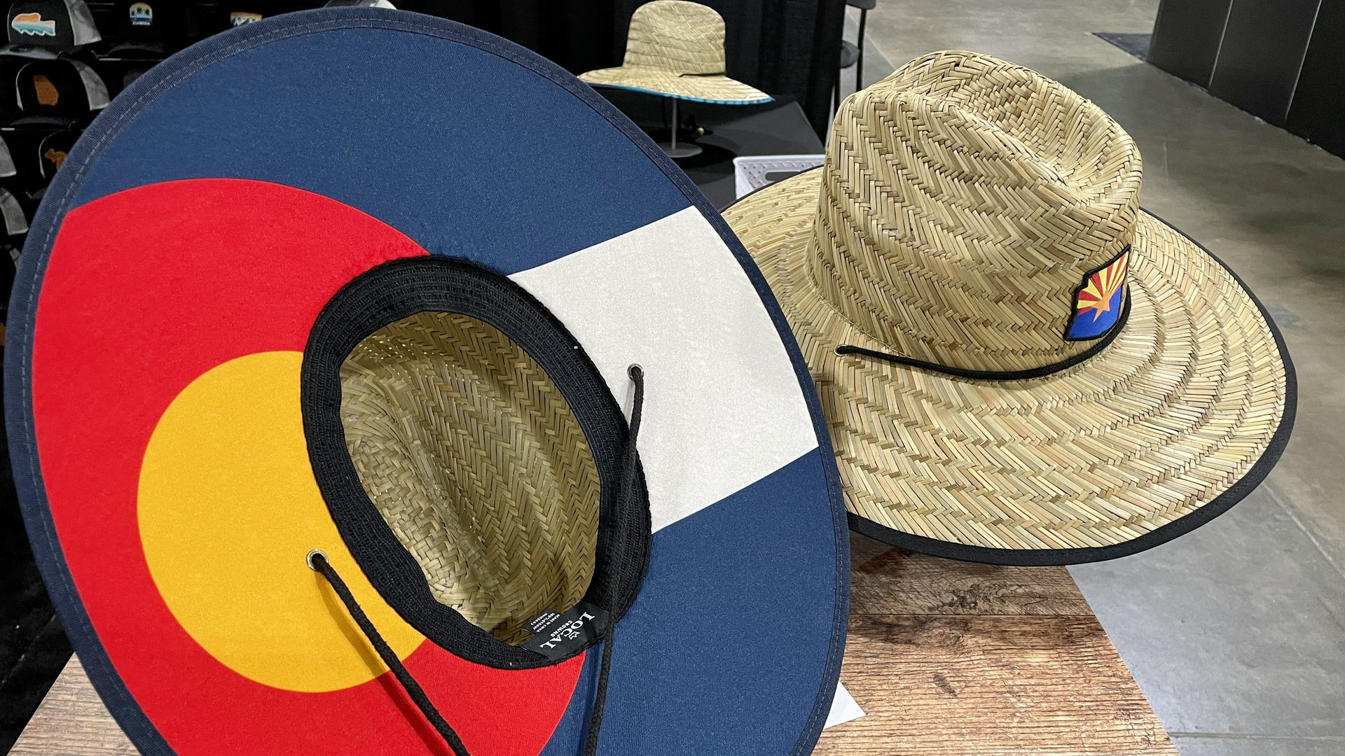 A sun hat with a Colorado logo under the brim.