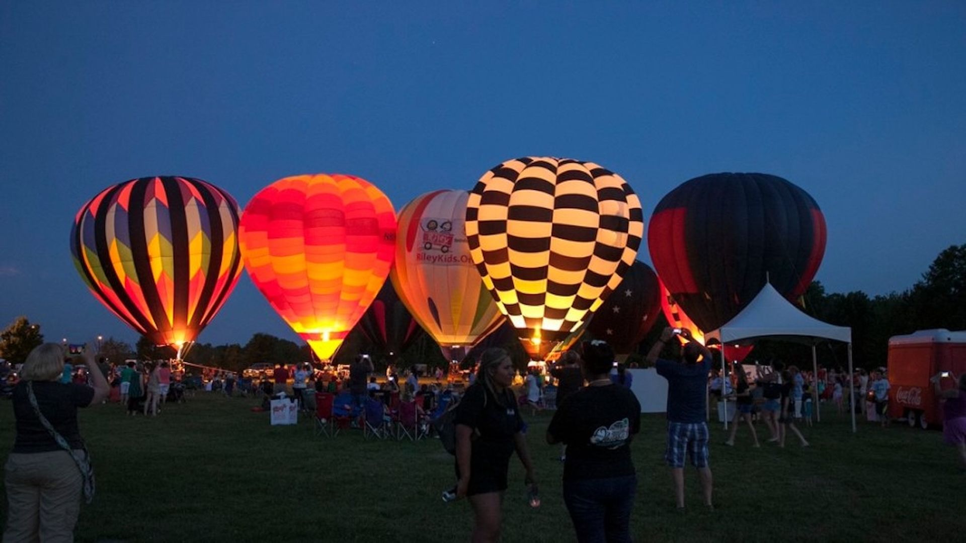 A hot air balloon festival. 