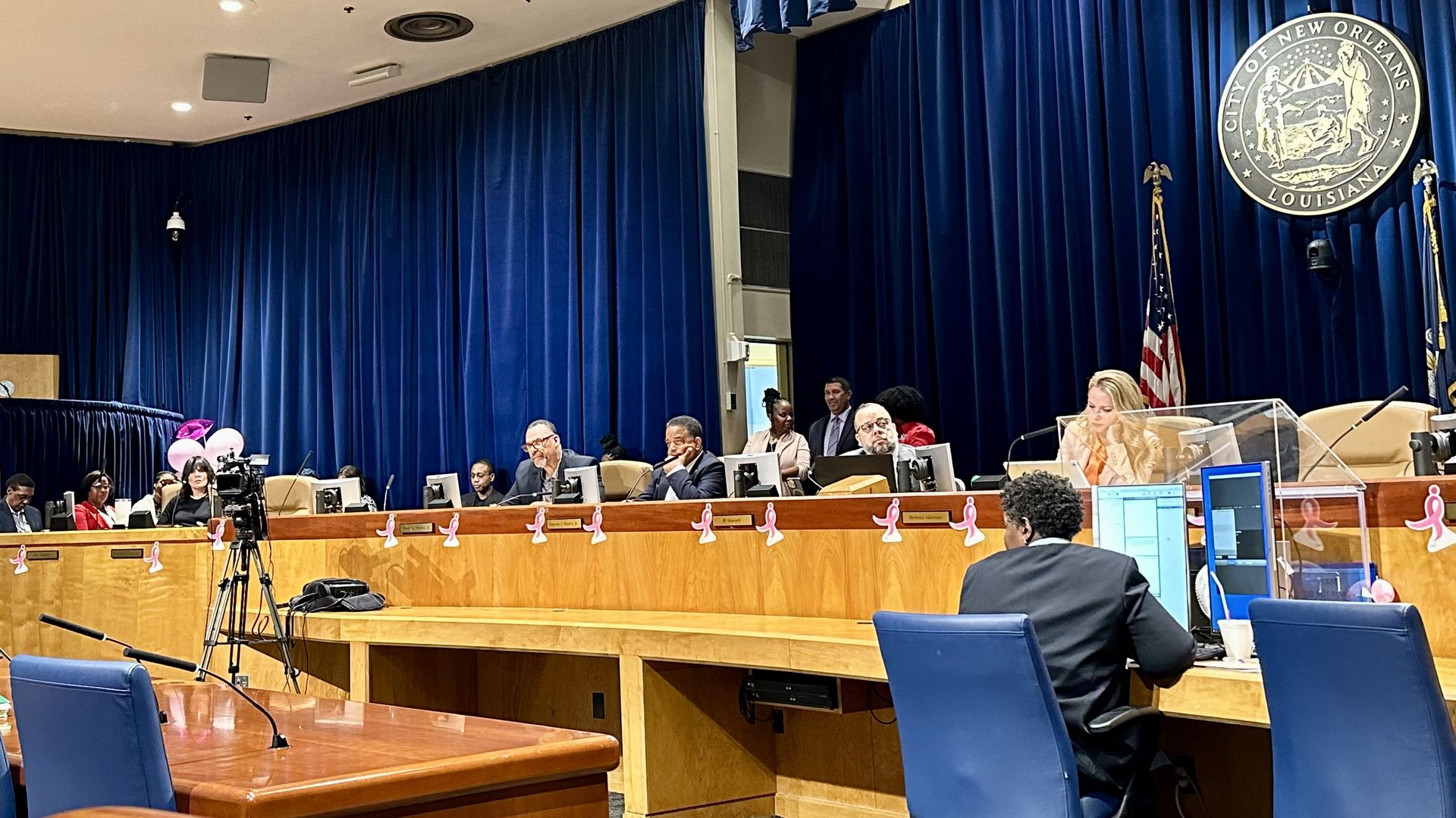 Photo shows the City Council in session in New Orleans